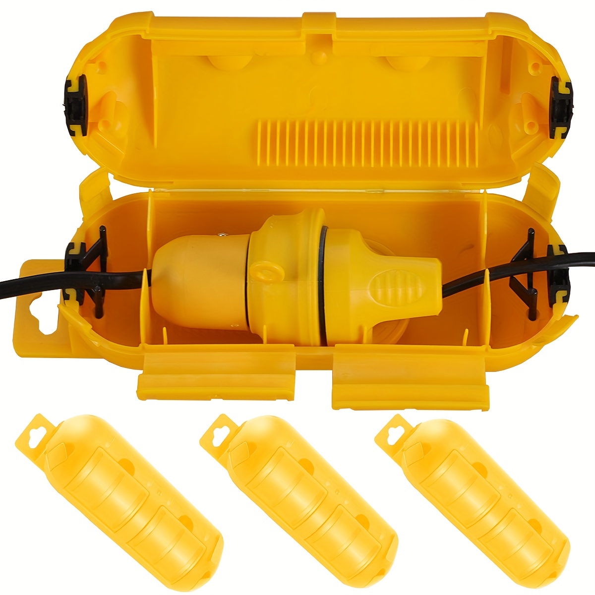 Electrical Outlet Cover - Extension Yellow Cord Safety Cover with