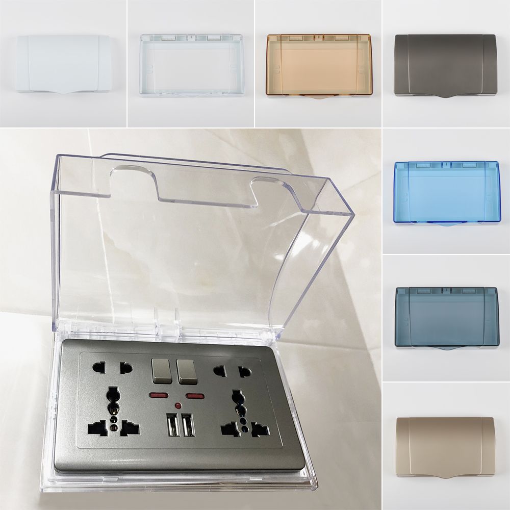 Electrical Outlet Cover - Plastic Switch Protection Box Double Sockets